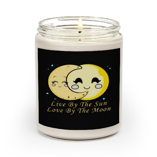 Live By The Sun Love By The Moon, Cartoon Sun Moon Scented Candles
