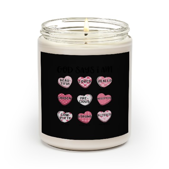 God Says I Am Valentine Candy Hearts Scented Candles
