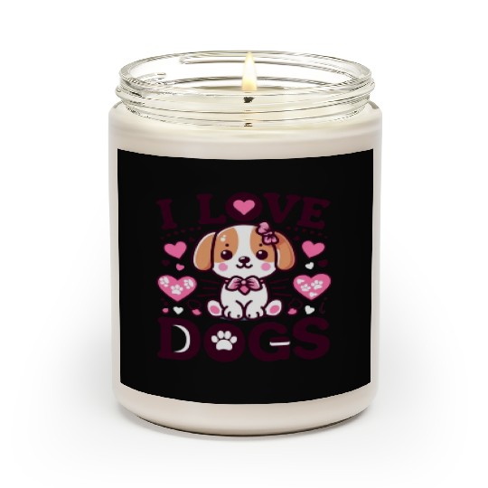 I love dogs design ,dog lovers. Scented Candles