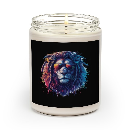 Lion with Glasses Hipster Lion Scented Candles