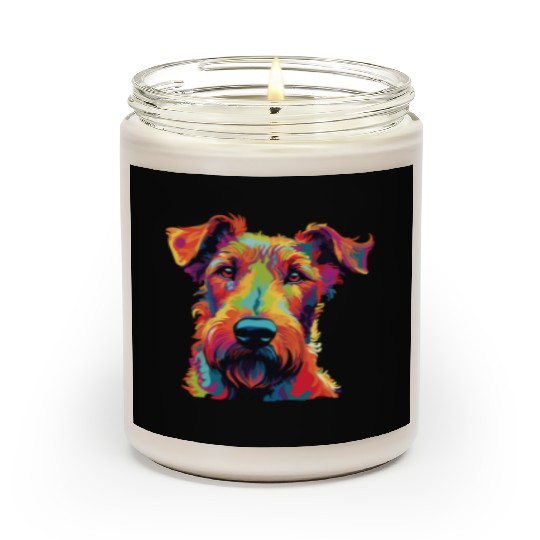 Watercolor Colorful Irish Terrier Scented Candles