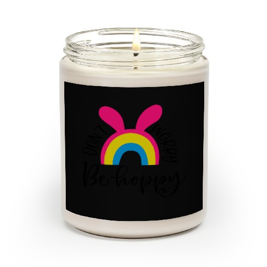dont worry be hoppy.happy spring. EASTER Stickers Scented Candles