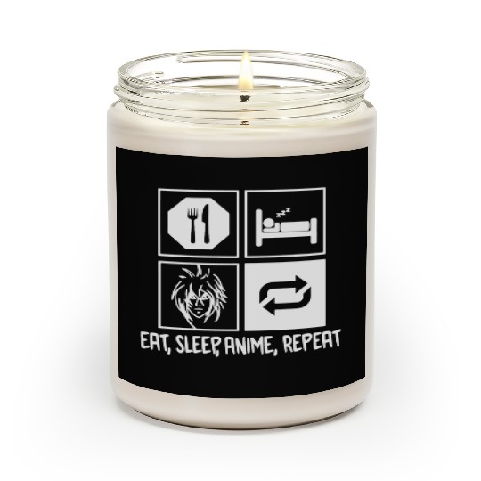 Eat Sleep Anime Repeat Scented Candles
