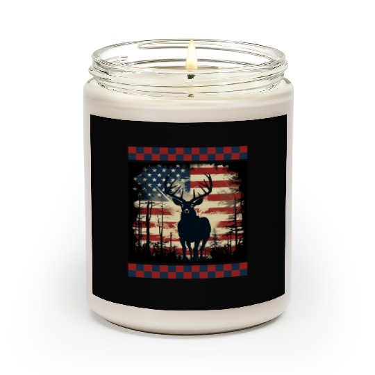 Ripped American Flag Woodland Camo Underlayer Scented Candles