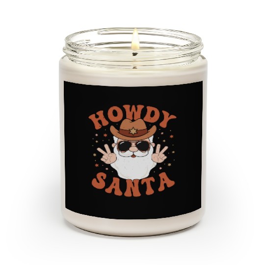 Howdy Santa Peace Christmas Western Cowboy Claus Scented Candles