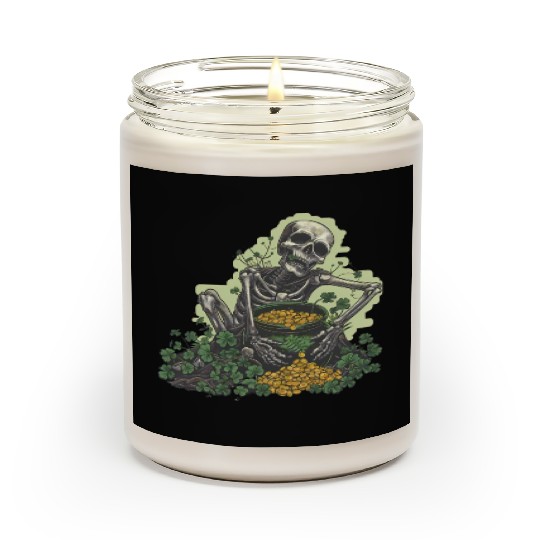 St Patricks Skeleton Pot of Gold Scented Candles