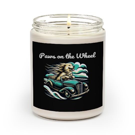 Vintage Adventure Dog Driving Car Scented Candles