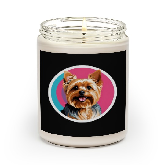Synthwave Yorkshire Terrier 2 Scented Candles