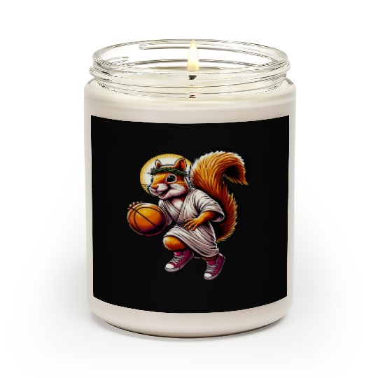 Basketball Sport Squirrel Nuts Lover Design Scented Candles