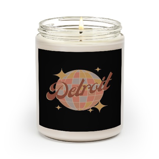Detroit City michigan Retro Vintage Design Scented Candles
