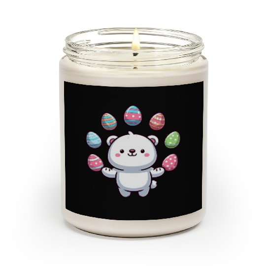 Cartoon Polar Bear Easter Egg Design Scented Candles