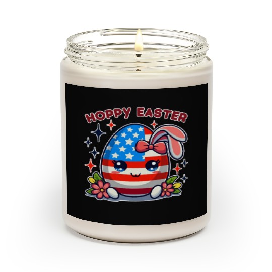 Hoppy Easter - American Flag Easter Egg Bunny Ears Scented Candles