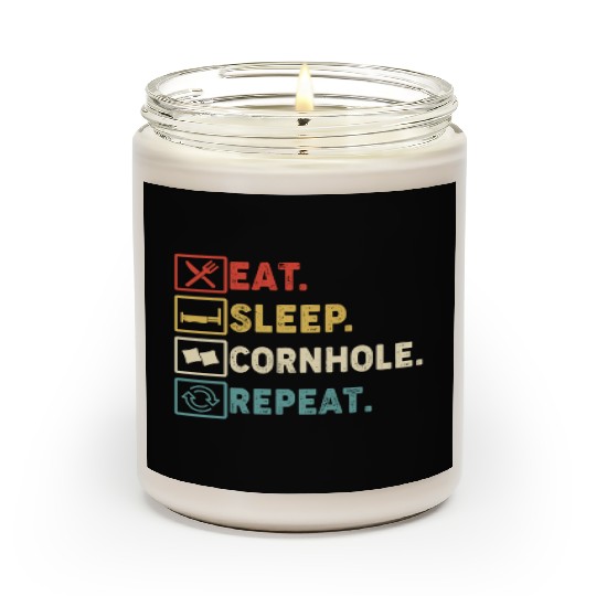 Eat Sleep Cornhole Repeat Scented Candles