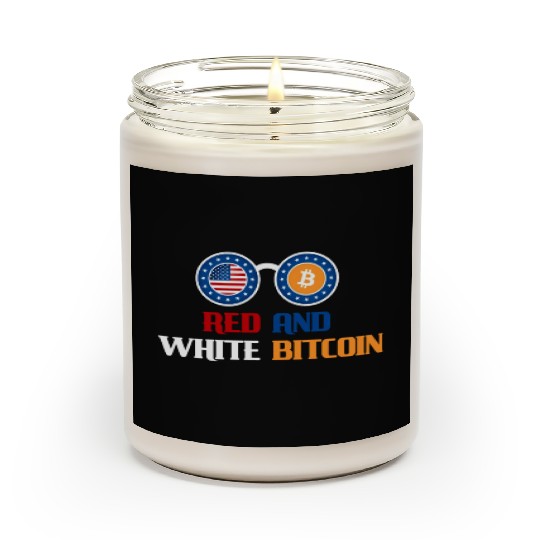 Red and White Bitcoin Scented Candles