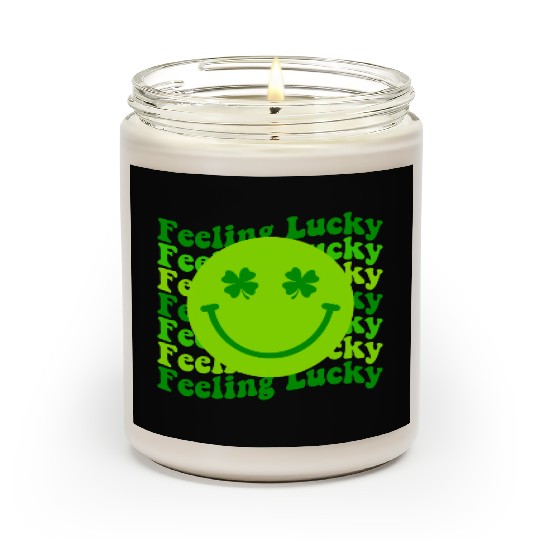 Irish Clover Feeling Lucky Smiling Face Scented Candles