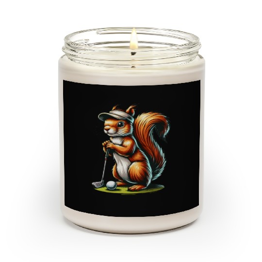 Golf Sports Squirrel Animal Lover Design Scented Candles