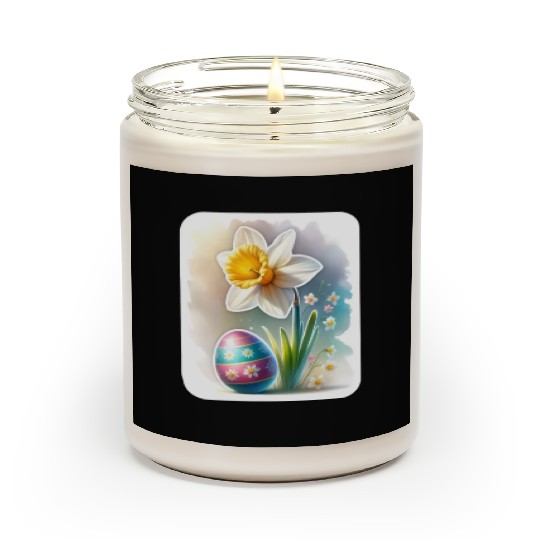 A Beautiful Daffodil With an Easter Egg Scented Candles