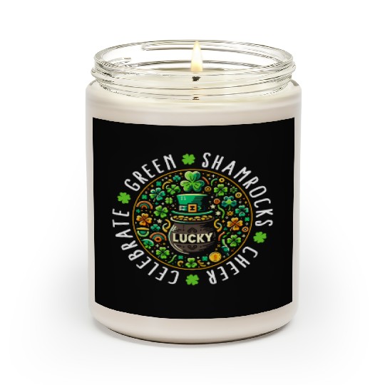 St. Patrick's Day Scented Candles, Lucky Pot Of Gold Leaf