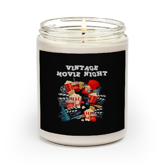 Popcorn Vintage Movie Night Scented Candles