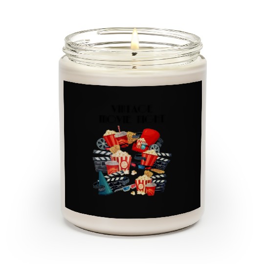 Popcorn Vintage Movie Night Scented Candles