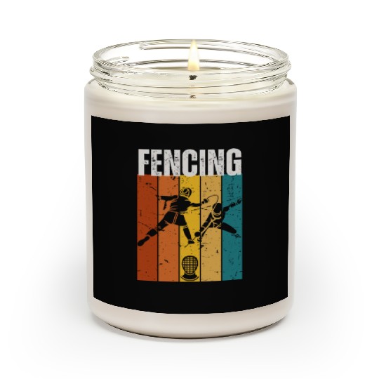 Fencing Vintage Retro 70s Design Fencer Scented Candles