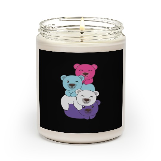 Multisexual Flag Pride Lgbtq Cute Bears Pile Scented Candles