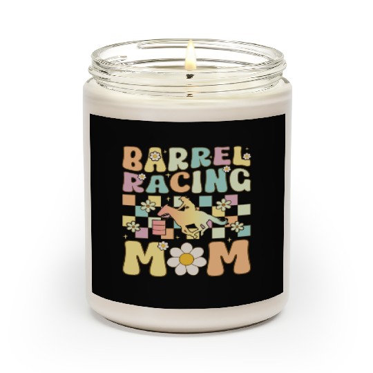 Barrel Racing Mom Groovy Female Barrel Racer Rodeo Scented Candles
