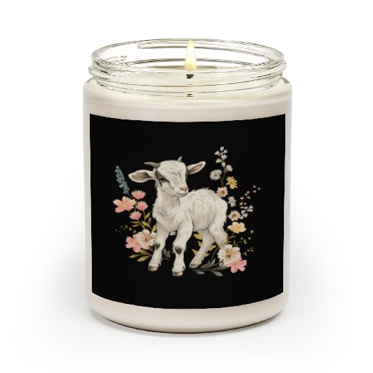Goat Flowers Farmer Gift Scented Candles