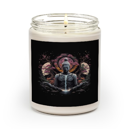 Buddha's Serenity: Cherry Blossom Waterfall Scented Candles