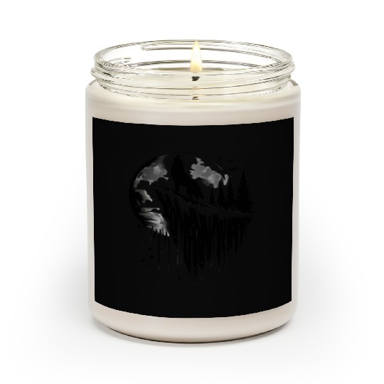 Howling wolf silhouette Scented Candles