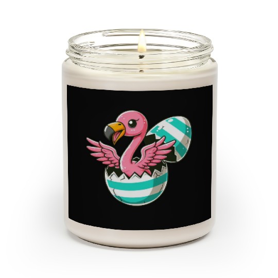 Flamingo Hatching from Easter Egg Easter Surprise Scented Candles