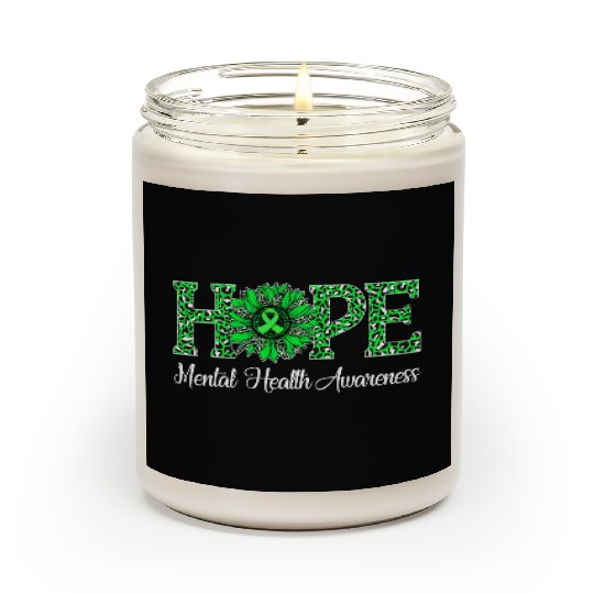 Sunflower Hope Mental Health Awareness Green Scented Candles