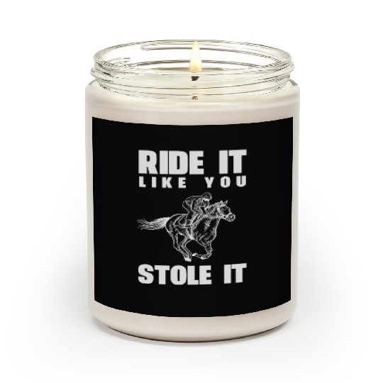 Funny Kentucky derby horse racing jockey Scented Candles