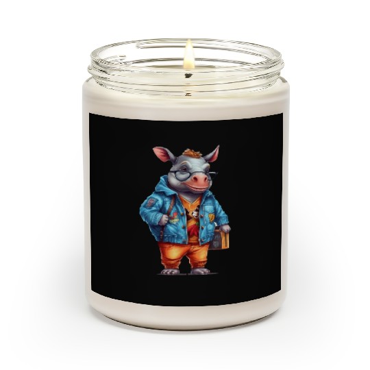 Cute Rhinoceros Cartoon Scented Candles