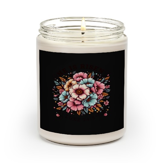 He is Risen Floral Easter Christian Duo Scented Candles