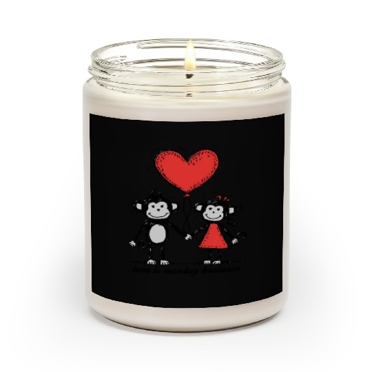 Monkey Lovers Stick Figure Couple Scented Candles