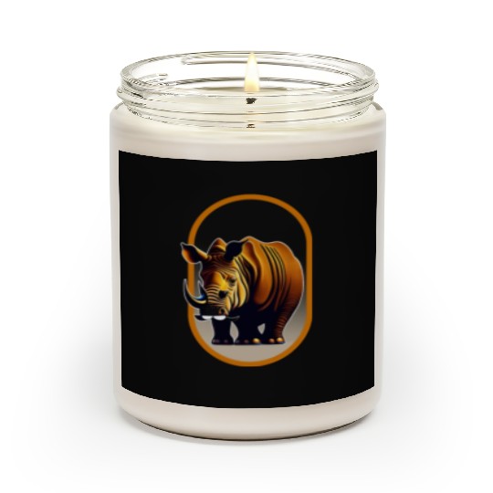 Javan Rhinoceros Illustration Scented Candles