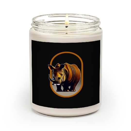 Javan Rhinoceros Illustration Scented Candles
