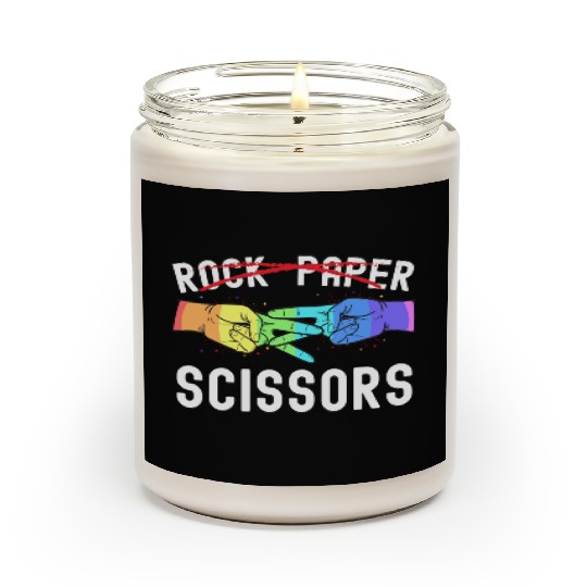 Lesbian Pride Rock Paper Scissors Funny LGBTQ Scented Candles