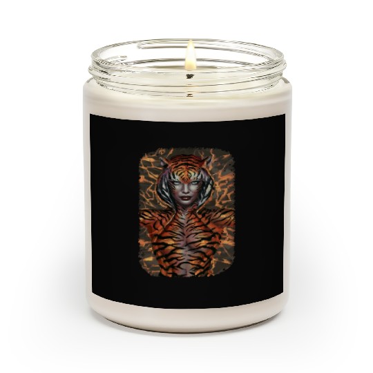 Fierce Jungle Tiger Spirit Fantasy Artwork Scented Candles