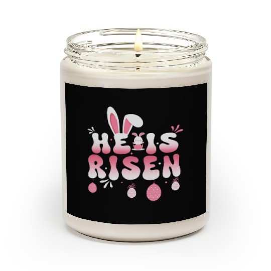 He Is Risen Easter Celebration Theme Bunny Eggs Scented Candles