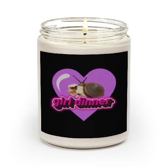 Girl dinner meme snail popcorn cute aesthetic Scented Candles