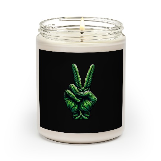 Hemp Legalization Peace Sign Scented Candles