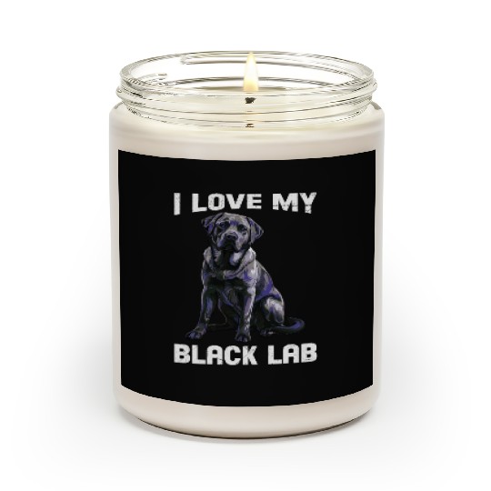 Labrador Lover I LOVE MY BLACK LAB Black Scented Candles
