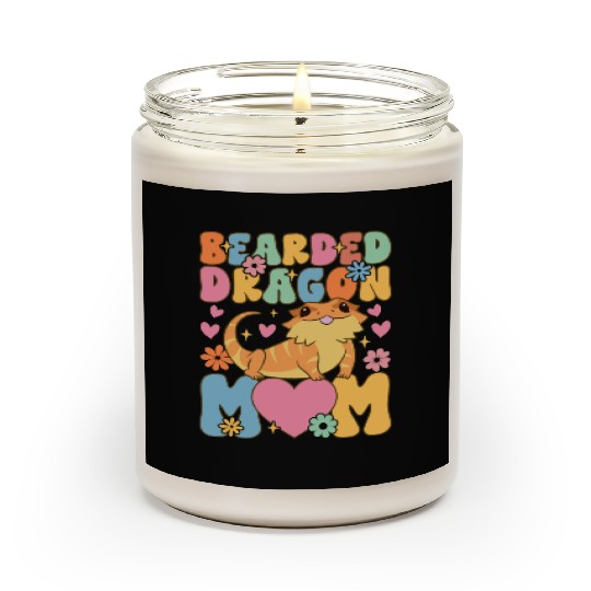 Bearded Dragon Mom Groovy Lizard Lover Scented Candles