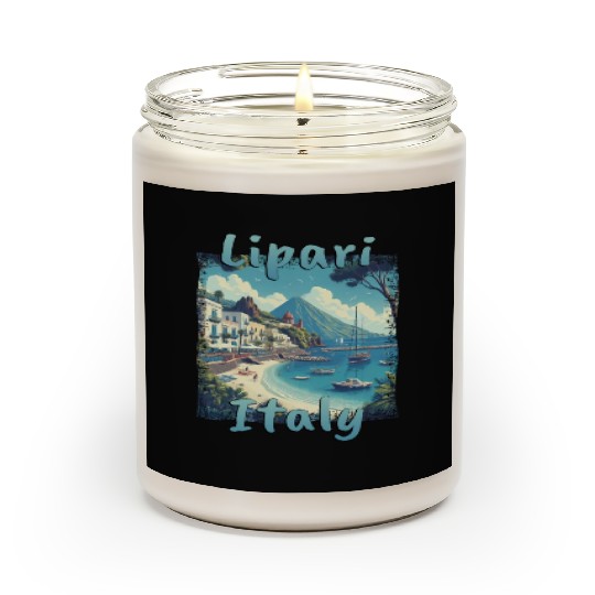 Lipari Italy Grunge Beach Mountains Scented Candles