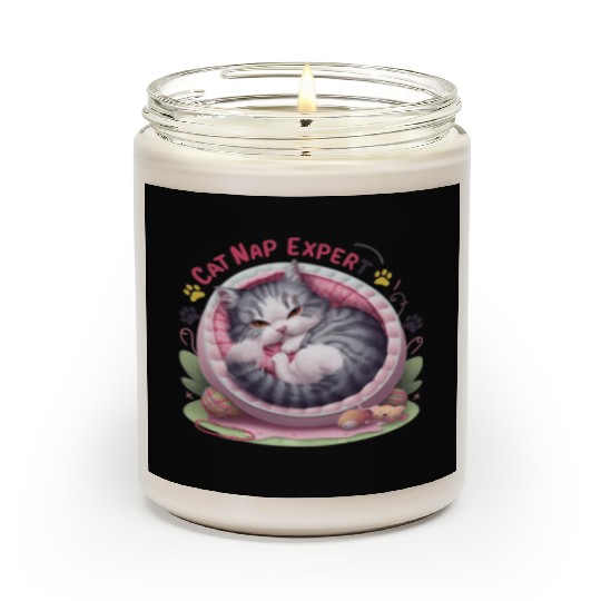 Cat Nap Expert - Funny Cat Outfit! Scented Candles