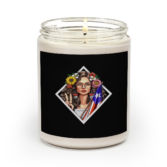 Boricua Puerto Rico Girl Scented Candles