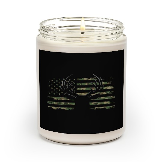 American Flag Camouflage Outdoor Antlers Deer Scented Candles