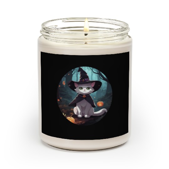 Cute Witchy Cat: Perfect Design for Cat Lovers Scented Candles